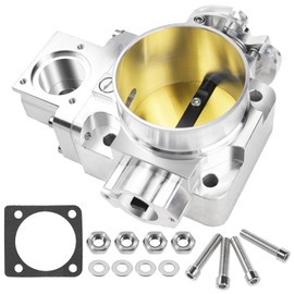 LOREADA Aluminum Silver Throttle Body 70MM Car Turbo Electric Throttle Control Compatible with Evo 7 8 9 2001-2006 Mitsubishi Evolution VII VIII IX 4G63T Uprated with Gasket Mounting Hardware