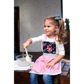 Bunny Street Kids Apron - Cute Matching Womens and Child Aprons - Toddler Aprons for Girls (Kids 5-7 years)