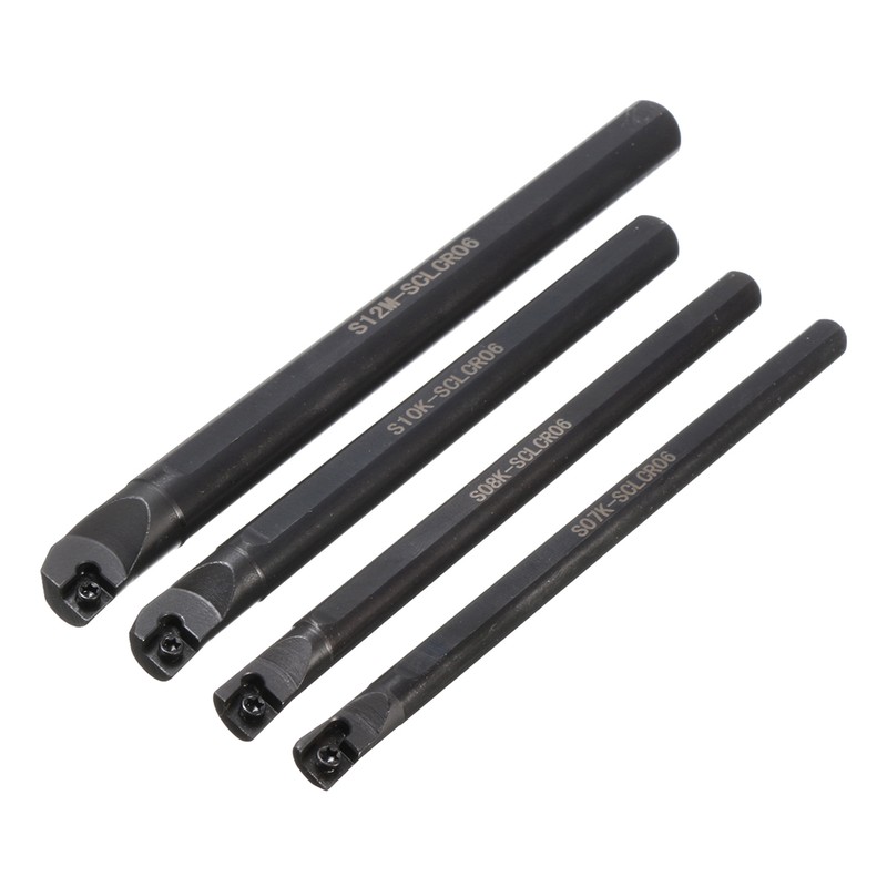 Metal Lathe Turning Tool Kit 4 PCS S07K/ S08K/ S10K/