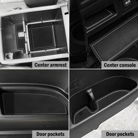 SENSHINE for Toyota 4Runner Accessories 2010-2021 2022 2023 2024 Cup Holder Inserts, Center Console Shift Liner, Door Pocket Slot Mats Non-Slip Anti Dust Pad Custom Interior 26Pcs (2 Row, Gray Trim)