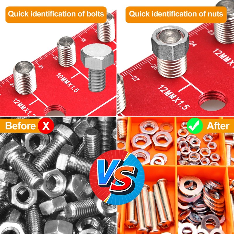 Miucoguier Thread Checker - 28 Nut & Bolt Thread Checker,
