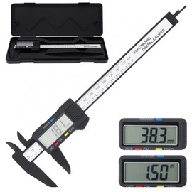 Smgda Digital Caliper 5.9 inches (150 mm), Accuracy 0.004 inch (0.1 mm), Carbon Fiber Caliper for Inner Diameter/Outer Diameter/Depth Measurements, DIY, Automotive, Industrial Use, Japanese