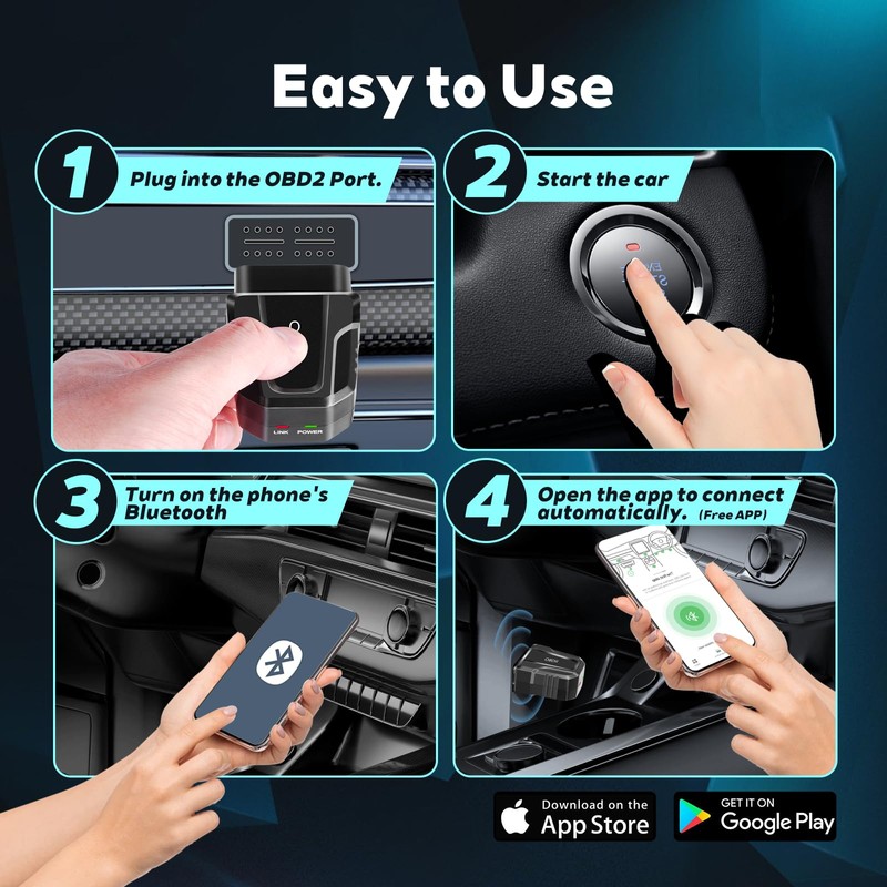 Universal Bluetooth OBD2 Scanner - Advanced Car Diagnostic Tool for