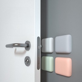 Square Door Handle Cushion Door Stopper - Anti-Slam, Finger Pinch Prevention, Noise Reduction Door Stopper Pink 8ea