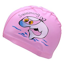 Runuo Children's Swimming Hat, Breathable Children's Hair Care Ear Protection Swimming Cap with PU Coating Dolphin Patterns