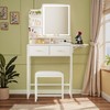 Small Vanity Desk with Mirror and Lights, Makeup Vanity with