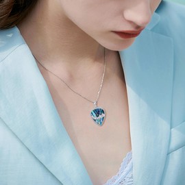 HUKKUN Guitar Pick Necklace 925 Sterling Silver Guitar Pick with Mountain Pendant Music Jewelry Gifts for Music Lover