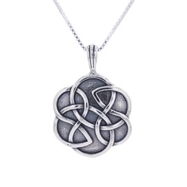 Jewelry Trends Sterling Silver Shield of Destiny Celtic Pendant with 18 Inch Chain Necklace