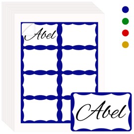 Name Tag Stickers,Printable Name Labels 200pcs,3.5" x 2.25"Address Labels, 8.5" x 11 "Computer Size Paper Lables Stickers for Laser/Inkjet Printer (Blue, 3.5" x 2.25")