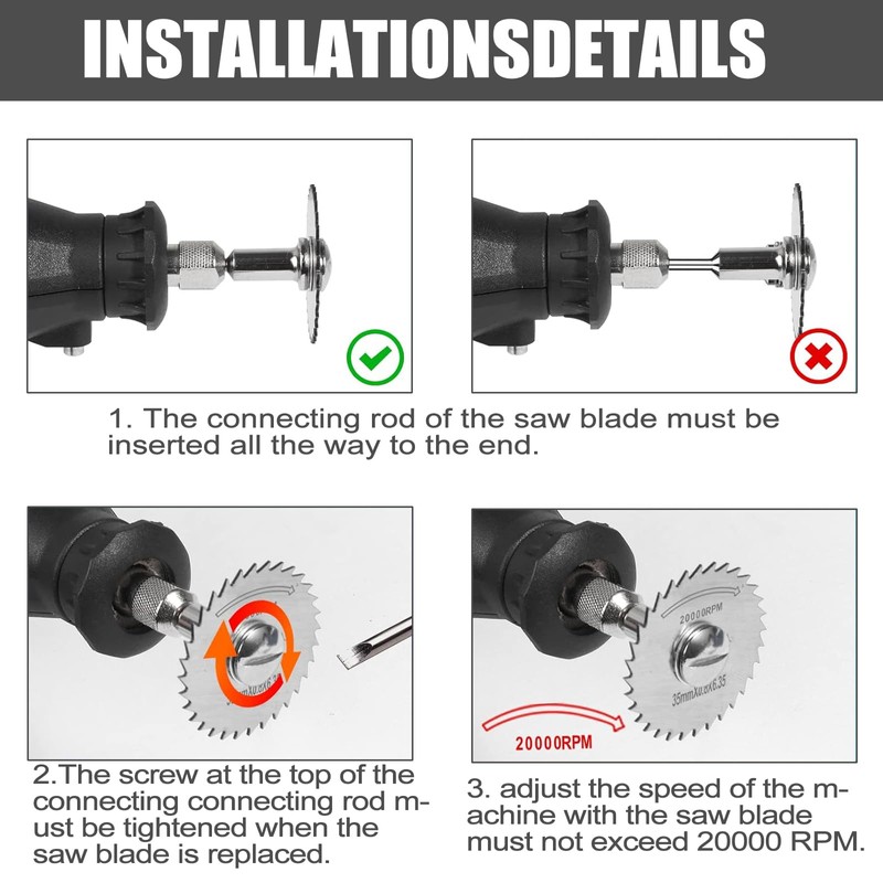 Pack of 10 Circular Saw Blades, Dremel Accessories, Cutting Discs,
