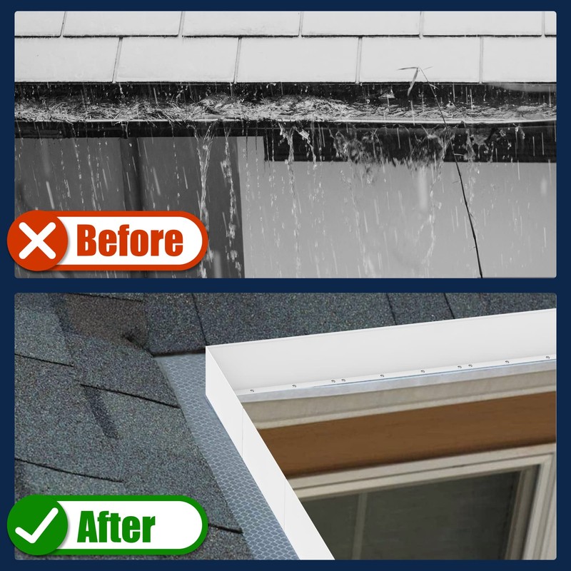 Pearwow Gutter Valley Splash Guard,Aluminum Rain Diverter Roofing Gutter Splash