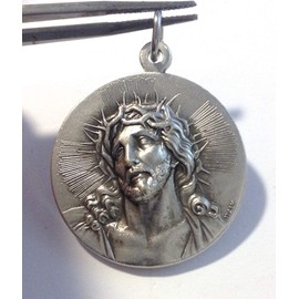 The Holy Face of Jesus Christ Medal - Ecce Homo (Behold the Man) - Real Italian Masterpiece BIg Size - 32 mm - Made in HIGH RELIEF, Brass