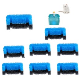 Qzbhct Cat Fountain Filter Replacement, Upgraded Sponger Foam Filter for Round and Cubic Stainless Steel Top Cat Fountain, for Crystal and Fantasy Cat Fountain (Pack of 8)
