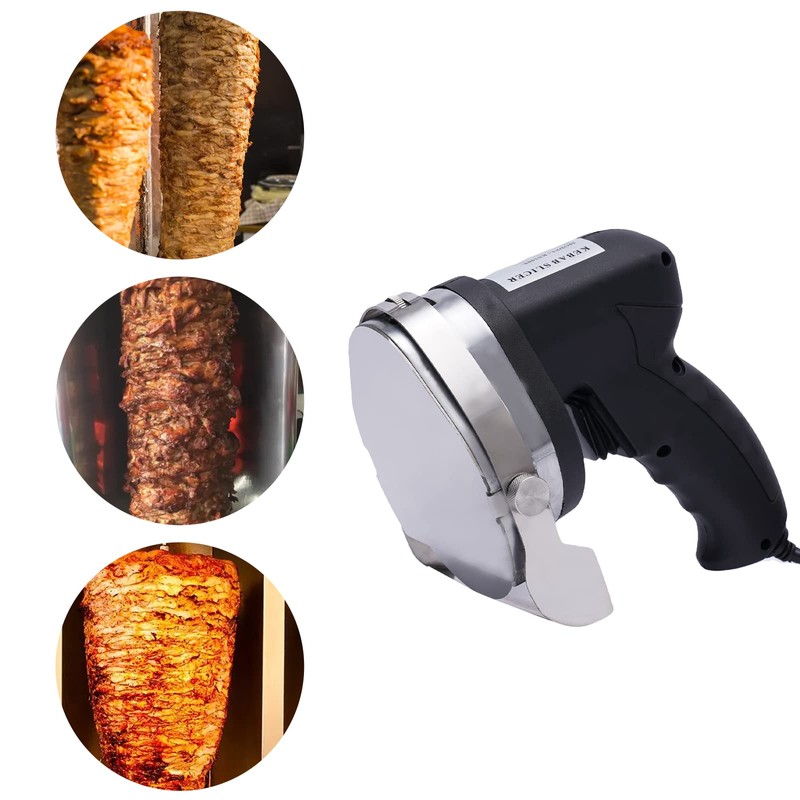 Electric Auto Shawarma Gyro Doner Kebab Slicer Cutter 2 Blades