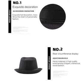 URTERYSER Fedora Hat, Short Brim Fedora Solid Color Beach Summer Sun Hat Ganster Accessory