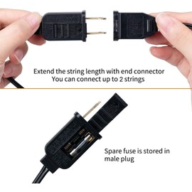 C9 Clear Christmas String Lights, Outdoor Christmas Lights String, Hanging Christmas Roofline Lights, Patio Lights for Outdoor Decor, Black Wire, 100 Feet