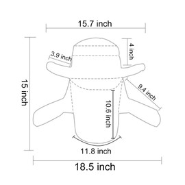 Andiker Wide Brim Sun Hat for Men, Summer UV Protection Fishing Hats with Detachable Neck Face Flap, Foldable Walking Hiking Bucket Hat(Grey)