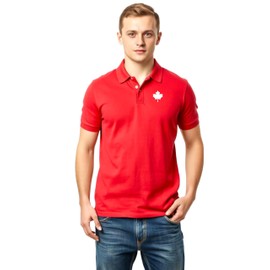 Mens Canada Shirt, Custom Handmade Canada Day Maple Leaf Shirt for Men L3 (XXL, Polo, Red)