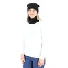 Alkato Unisex Beanie Hat and Scarf Set Plain, Black ribbed