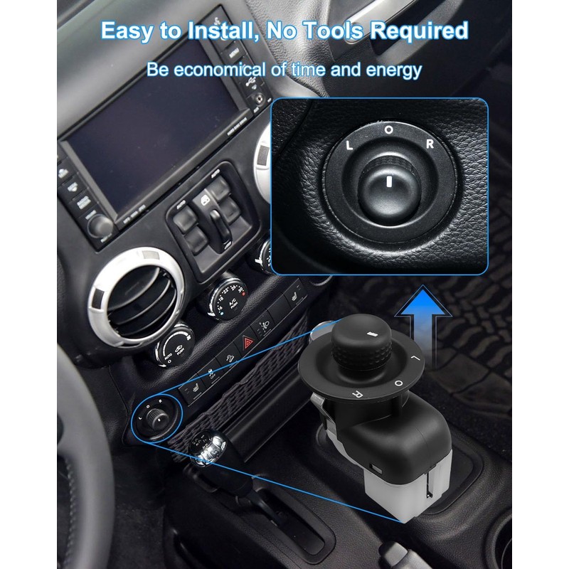 56046631AA Rearview Mirror Control Switch Fit for Jeep Wrangler 2011-2018,