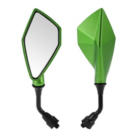 HOPESPANNER Universal Motorcycle Rear View Mirrors Adjustable Bar End Side Mirrors Mount Iron Plastic 1 Set Green M10 Polygonal Shape