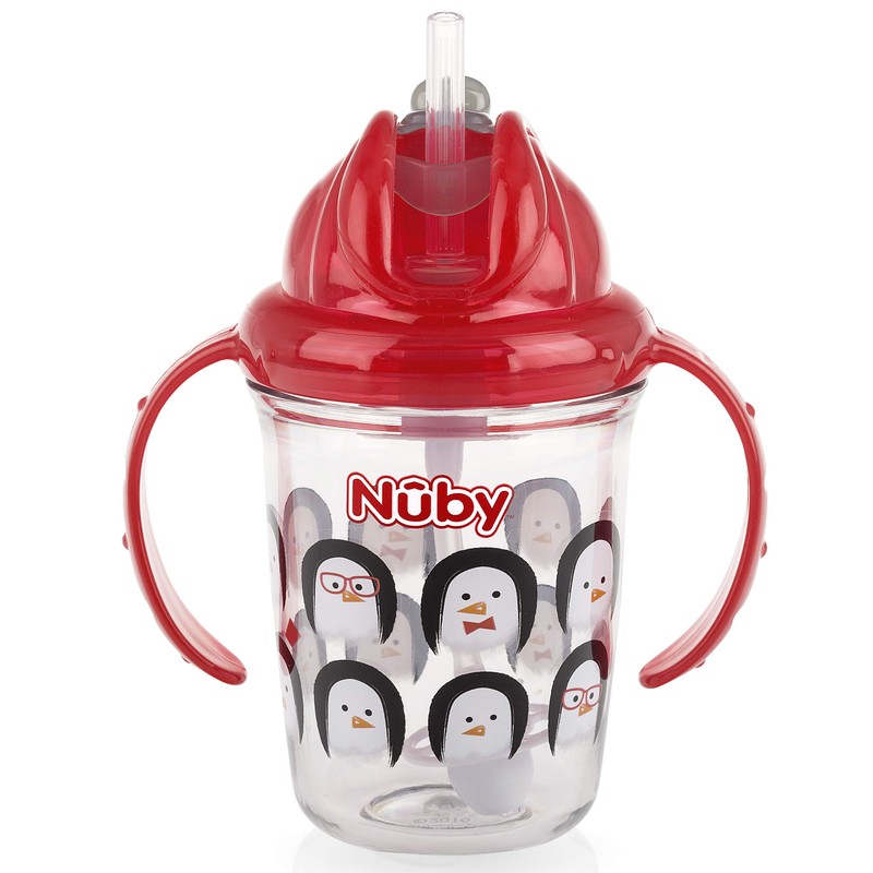 Nuby Tritan No Spill Flip N' Sip Twin Handle Printed