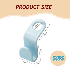 Pack of 50 Clothes Hangers, Connecting Hooks for Space-saving Hangers, Stacked Connectors Hangers, Clothing Zip Clothes Hanger Hook Clothes Hanger Organiser Rack