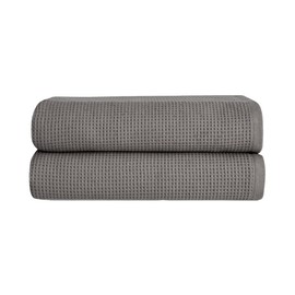 Cozy Earth Charcoal Waffle Hand Towels- Made from Cotton & Viscose from Bamboo, Plush, Absorbent, Soft