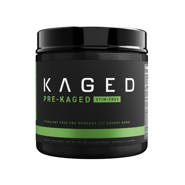 Kaged Stimulant Free Pre Workout Powder; KAGED Preworkout for Men & Women, Delivers Increased Strength, Cherry Bomb, 20 Servings
