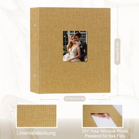 Miaikoe Photo Album 4 x 6 inch 400 Linen Album Slip in for Family Wedding Anniversary Album, Book Holds 400 Vertical 4 x 6 inch Photos, Khaki
