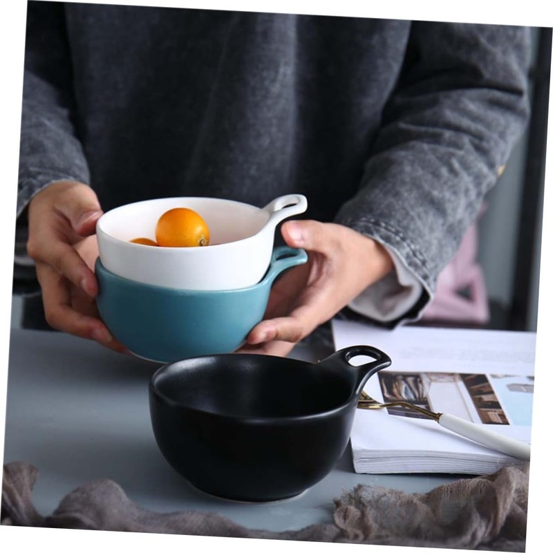 KICHOUSE Portable Stylish Ceramic Salad Bowl Kitchen Bowl for Salad