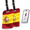 [Pack 2] tag8 Spain Flag Smart Bag tag |Trendy Luggage