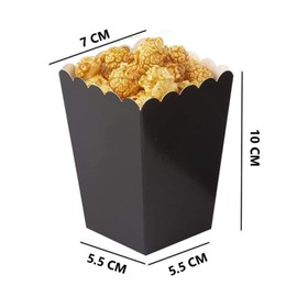 Ainmto 24PCS Black Popcorn Boxes Mini Paper Popcorn Containers for Movie Night party