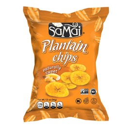 SAMAI Naturally Sweet Plantain Chips 1.2oz (Pack of 36) - Gluten Free, All Natural, NON-GMO and Kosher