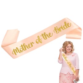 Shining She Hen Party Accessories Sashes, 1 PC Rose Gold Mother of The Bride Sash for Hen Party Wedding Bridal Shower Party Decorations