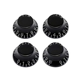 Metallor Electric Guitar Top Hat Knobs Speed Volume Tone Control Knobs Compatible with Les Paul LP Style Electric Guitar Parts Replacement Set of 4Pcs. (Black)