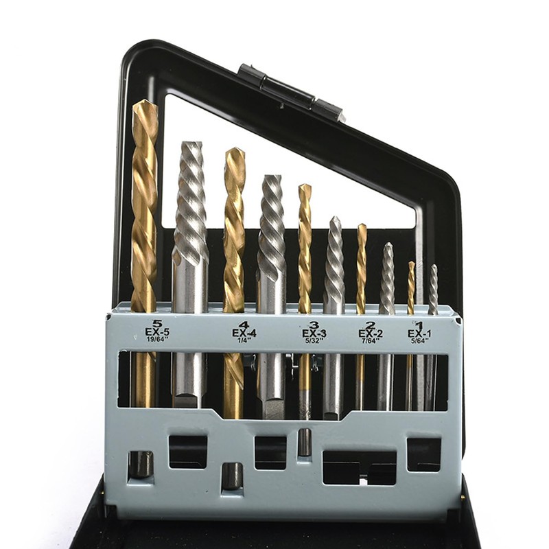 YUENTOEN Reverse Tap Set, 5 Pieces, Left Rotating Drill Bit