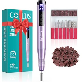 COSLUS C51 Cordless Nail Drill Electric File: Professional for Acrylic Gel Dip Powder Nails, Portable All-in-One Nail Drill Machine Kit for Manicure &