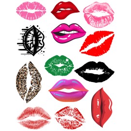 EoBeCy LIPS KISSES Temporary Tattoos - FULL SHEET Sports Birthday Party Supplies KIDS