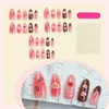 30Pcs Blush Gradient Press on Nails Medium Almond Summer Strawberry