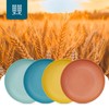 Luckore 10 inch Deep Dinner Plates Set of 8 Wheat