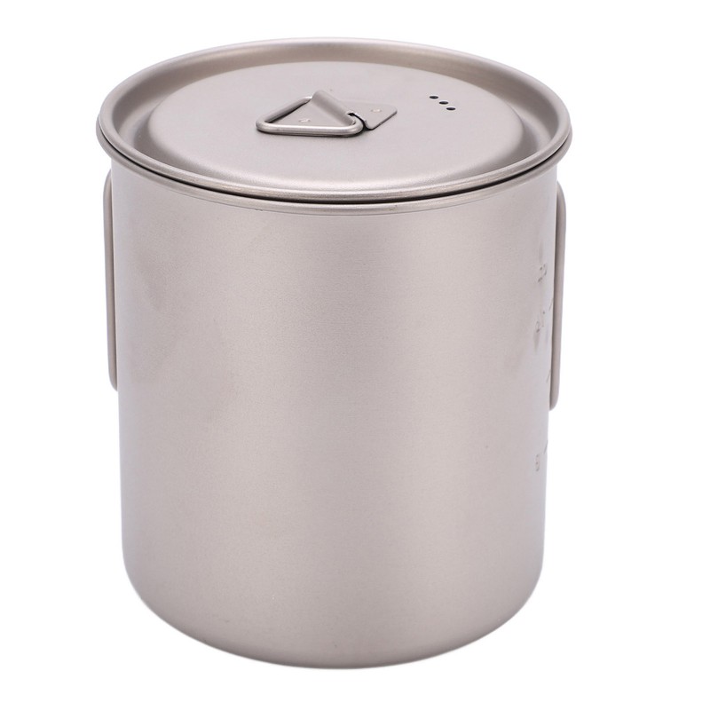 750ml Outdoor Titanium Water Mugs With Folding Handles Portable Camping