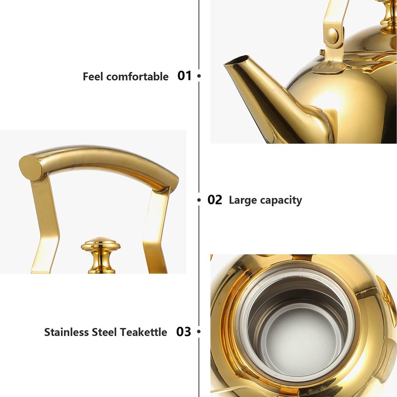 DOITOOL Heavy Duty Tea Kettle Stovetop Whistling Tea Kettle Stainless