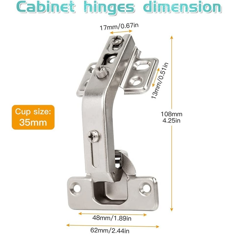 KAPASKI 135 Degree Corner Cabinet Hinge,2Pcs Lazy Susan Self Close