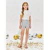Haloumoning Girls High Waist Sequin Shorts Elastic Straight Leg Sparkly