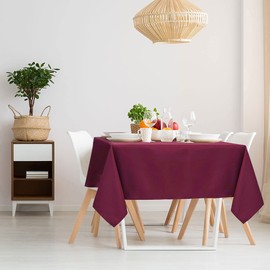 PiccoCasa Square Table Cloth 140x140 cm/55"x55", Table Cloth Wipe Clean for Kitchen Dining Wedding Party Dinner - Polyester Washable Table Cover Wrinkle Free Burgundy
