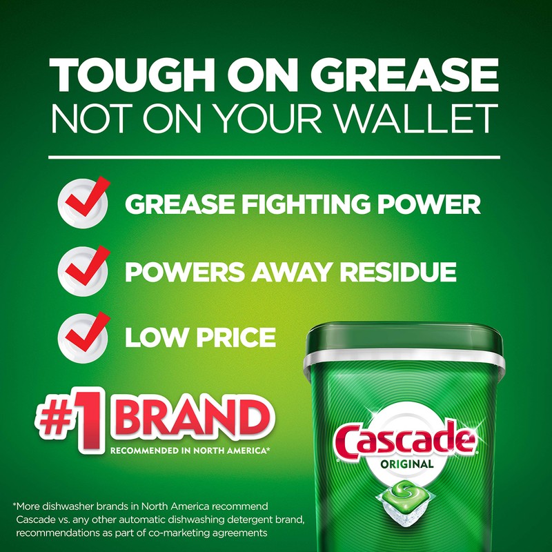 Cascade Complete Actionpacs, Dishwasher Detergent, Fresh Scent, 63 Count