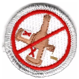 Spoof Merit Badge  - "Teetotaling"  Merit Badge 1 1/2 inch Embroidered Patch