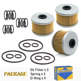 400EX Oil Filter Kit Compatible with Honda FourTrax 300 TRX300 TRX300FW TRX300EX TRX400EX Rancher 350 Foreman 400 450 500 520 Racher 420 Pioneer 500 520 TRX400FW TRX420 500 520 (Pack of 3)