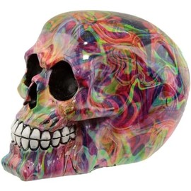 Puckator Rainbow Marble Effect Skull Ornament - Home Decoration - Rainbow Marble Skull - Ornaments - Resin - Home Accessories - Home Accessories - Human Skeleton - Gothic Gifts for